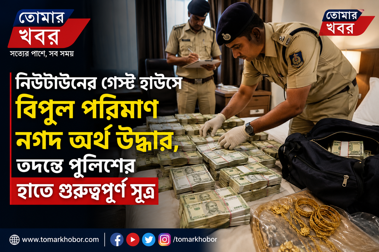 নিউটাউনের গেস্ট হাউসে বিপুল পরিমাণ নগদ উদ্ধার, তদন্তে পুলিশের নজরে একাধিক দিক